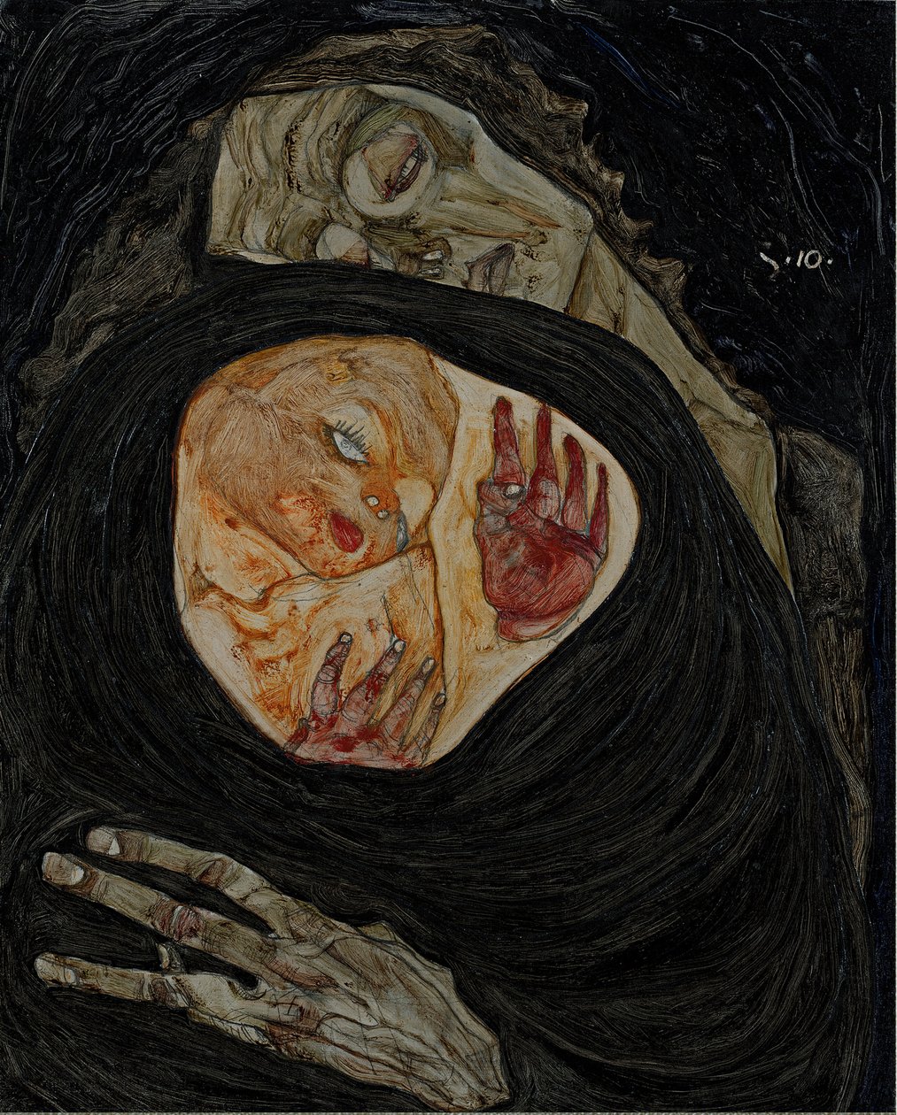 Dode moeder I door Egon Schiele