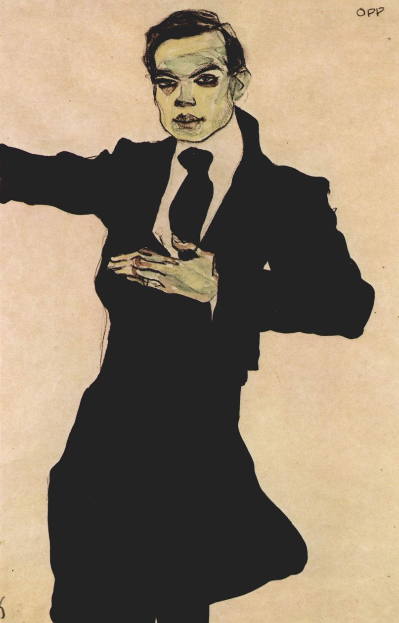 De schilder Max Oppenheimer door Egon Schiele