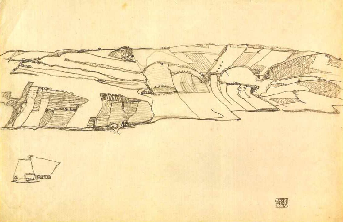Veldenlandschap door Egon Schiele