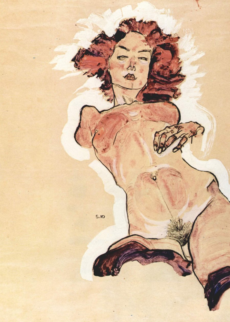 Vrouwelijk naakt door Egon Schiele