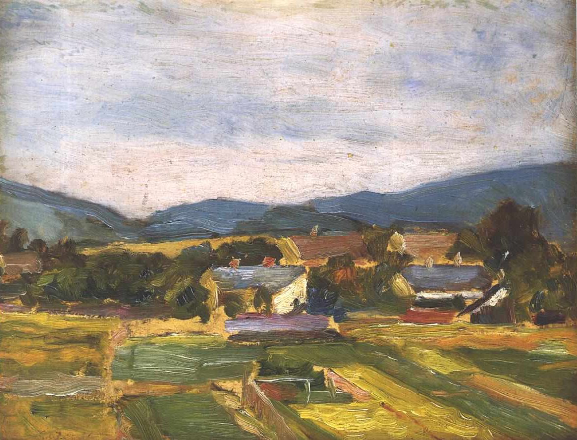 Landschap in Neder-Oostenrijk door Egon Schiele