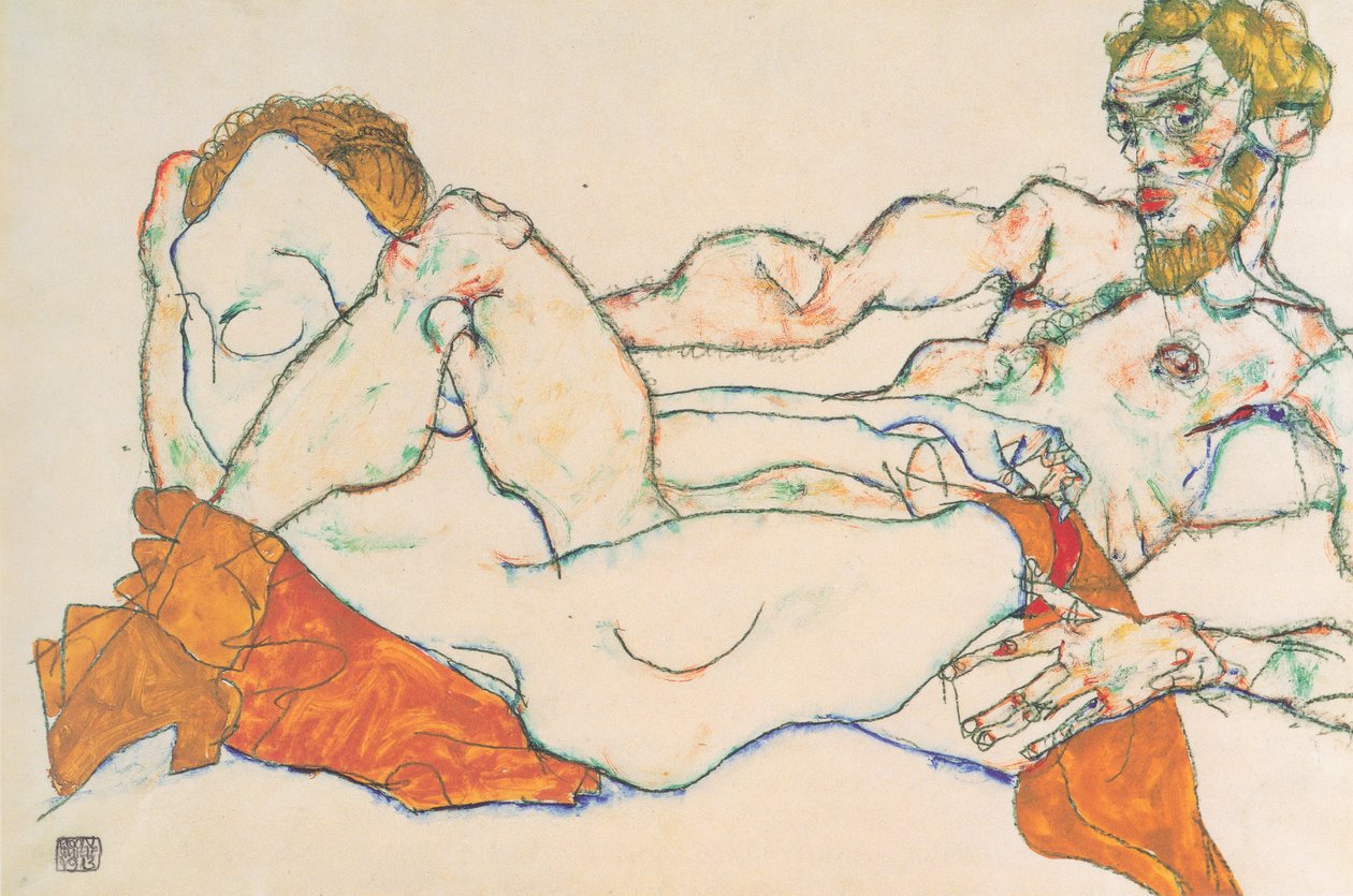Liefdespaar door Egon Schiele