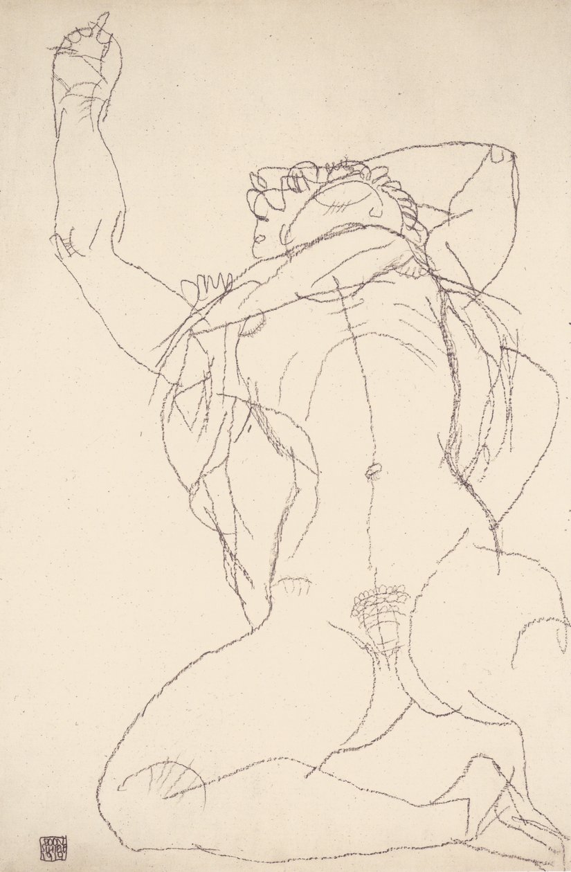 Liggend naakt door Egon Schiele