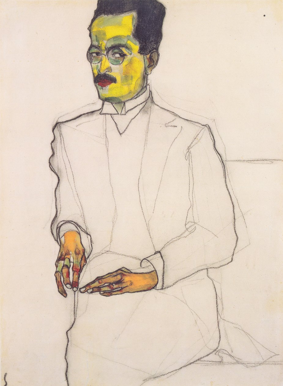 Portret van een heer door Egon Schiele