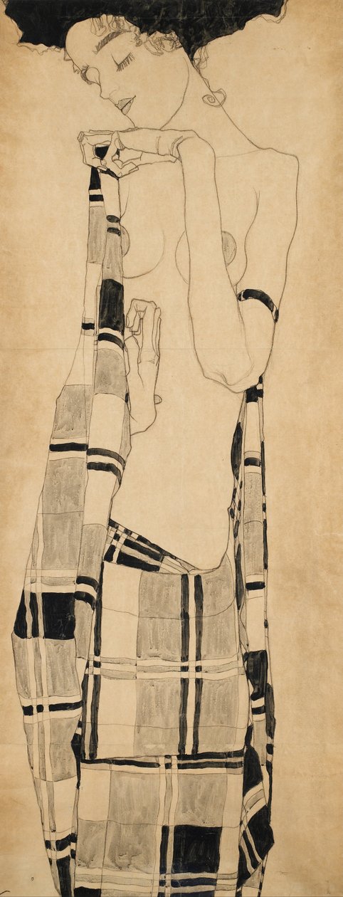 Staand meisje door Egon Schiele
