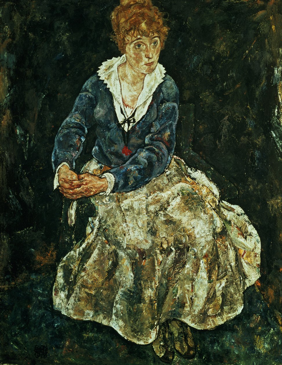 De vrouw van de kunstenaar zittend, c.1912 door Egon Schiele