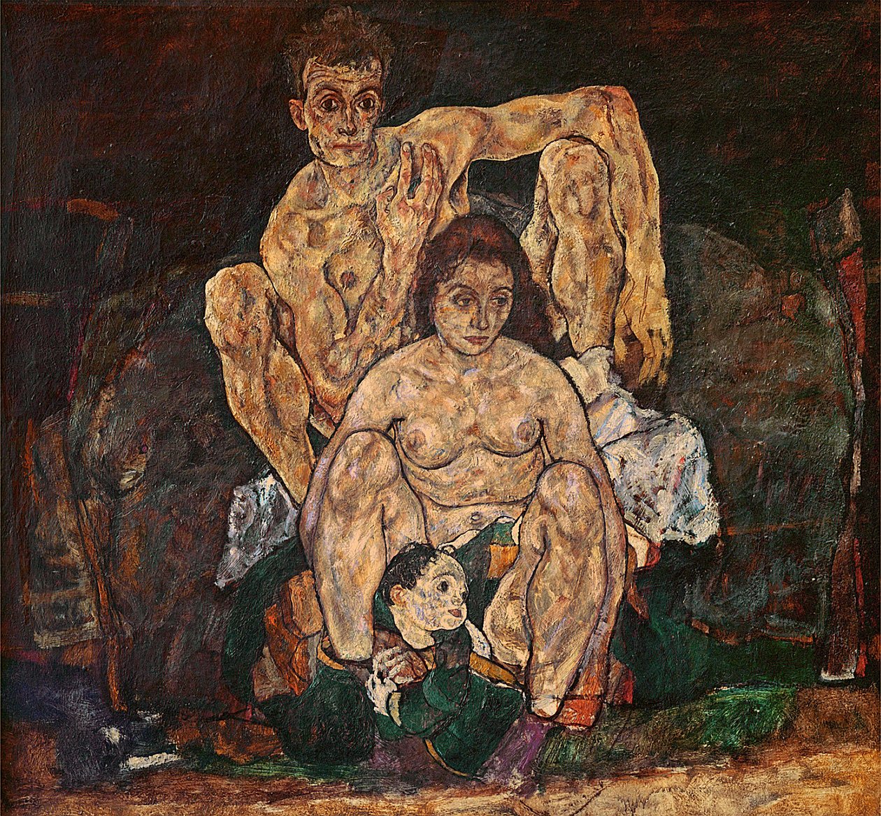 De Familie, 1918 door Egon Schiele