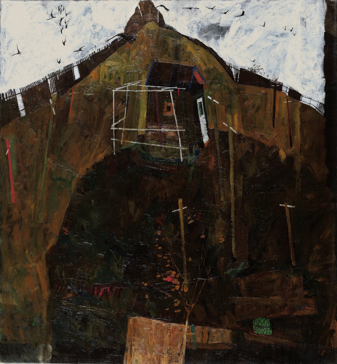Landschap met raven door Egon Schiele