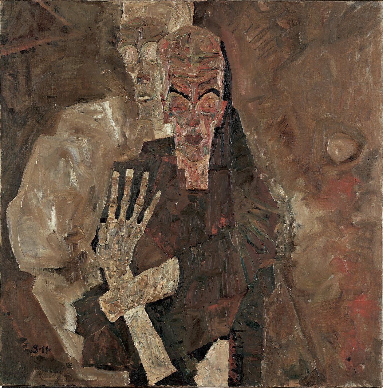 Zelf-Ziener II (Dood en Mens) door Egon Schiele