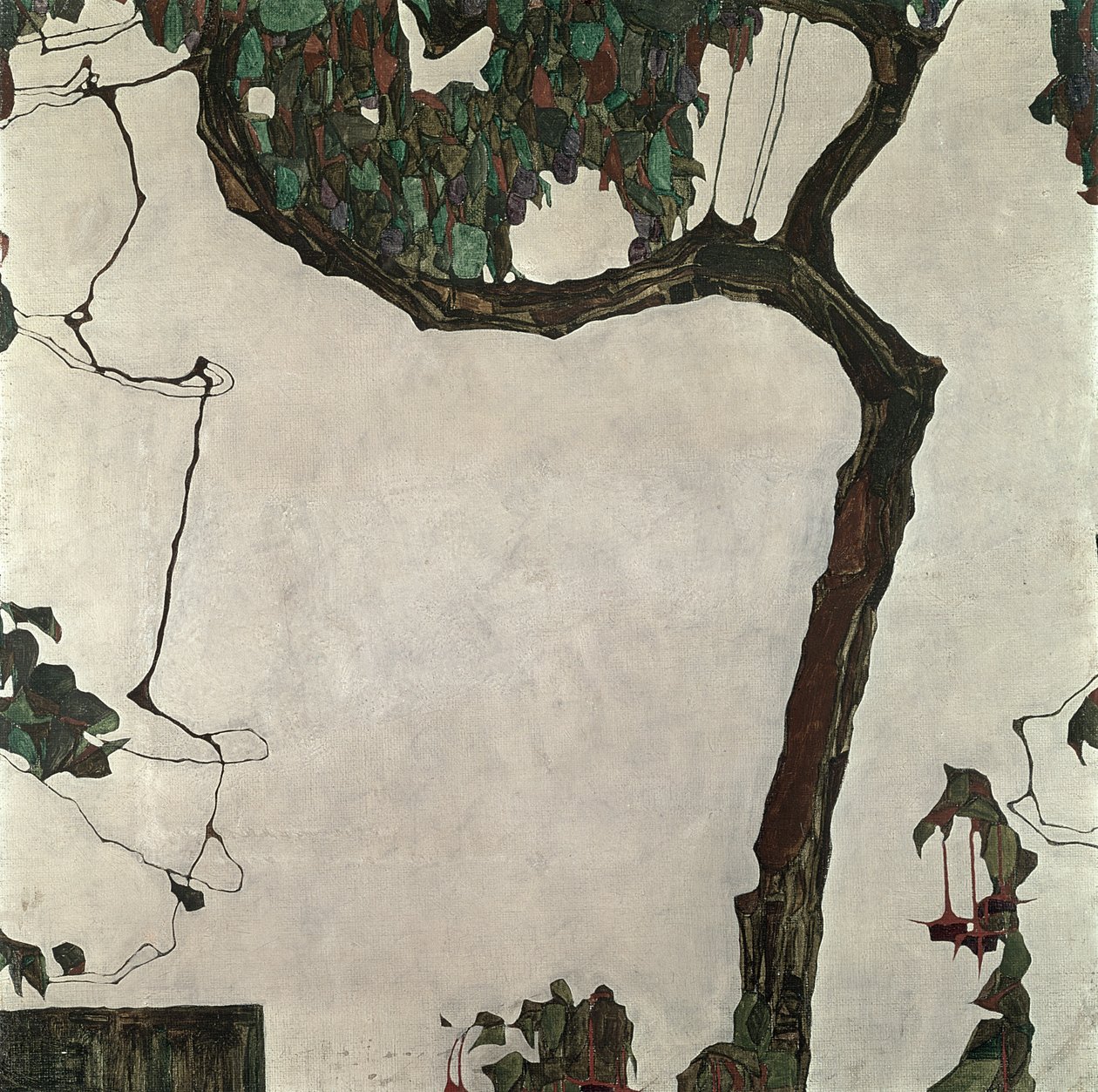 Herfstboom, 1909 door Egon Schiele
