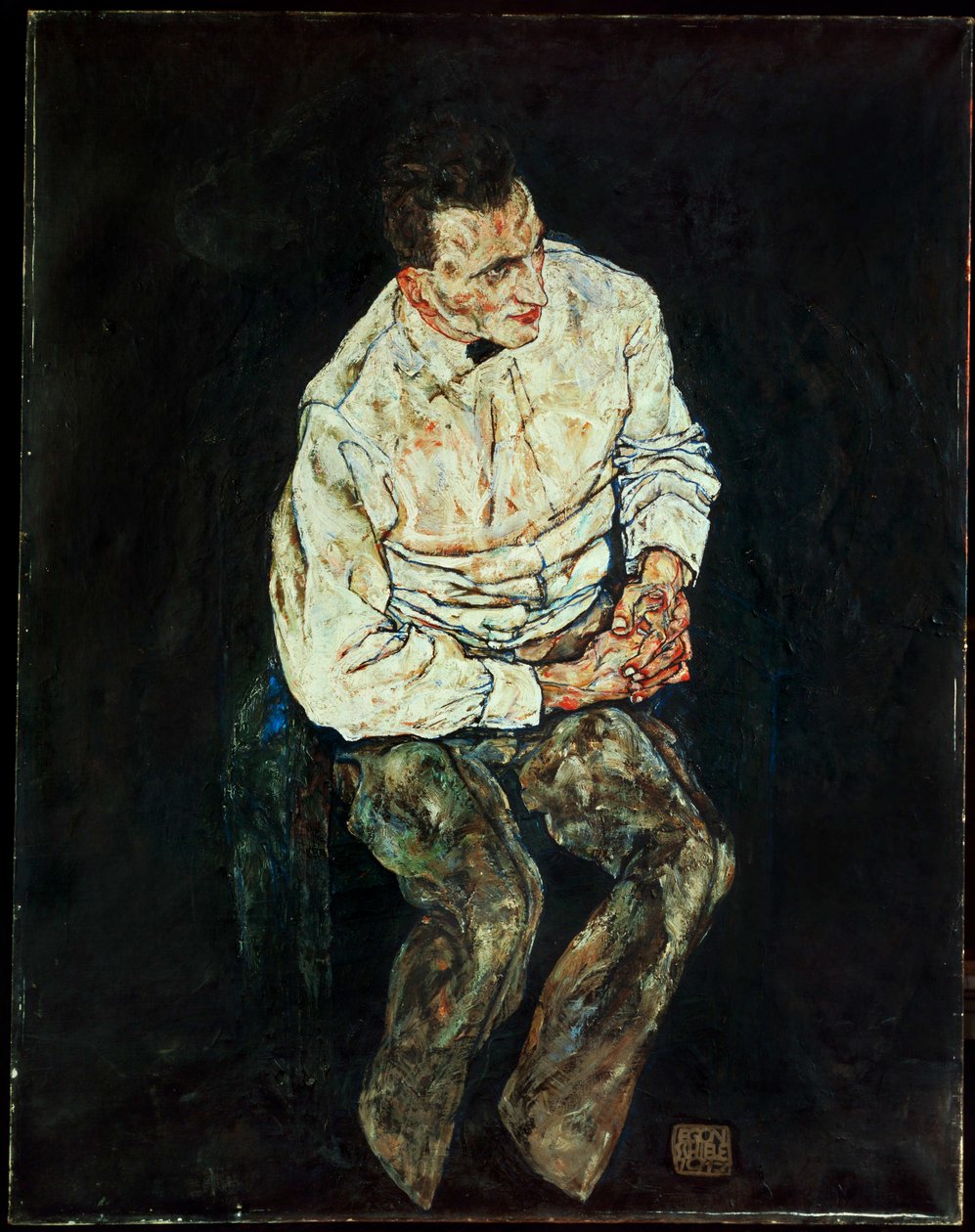 Portret van Karl Gruenwald [Portret Karl Gruenwald] ... door Egon Schiele