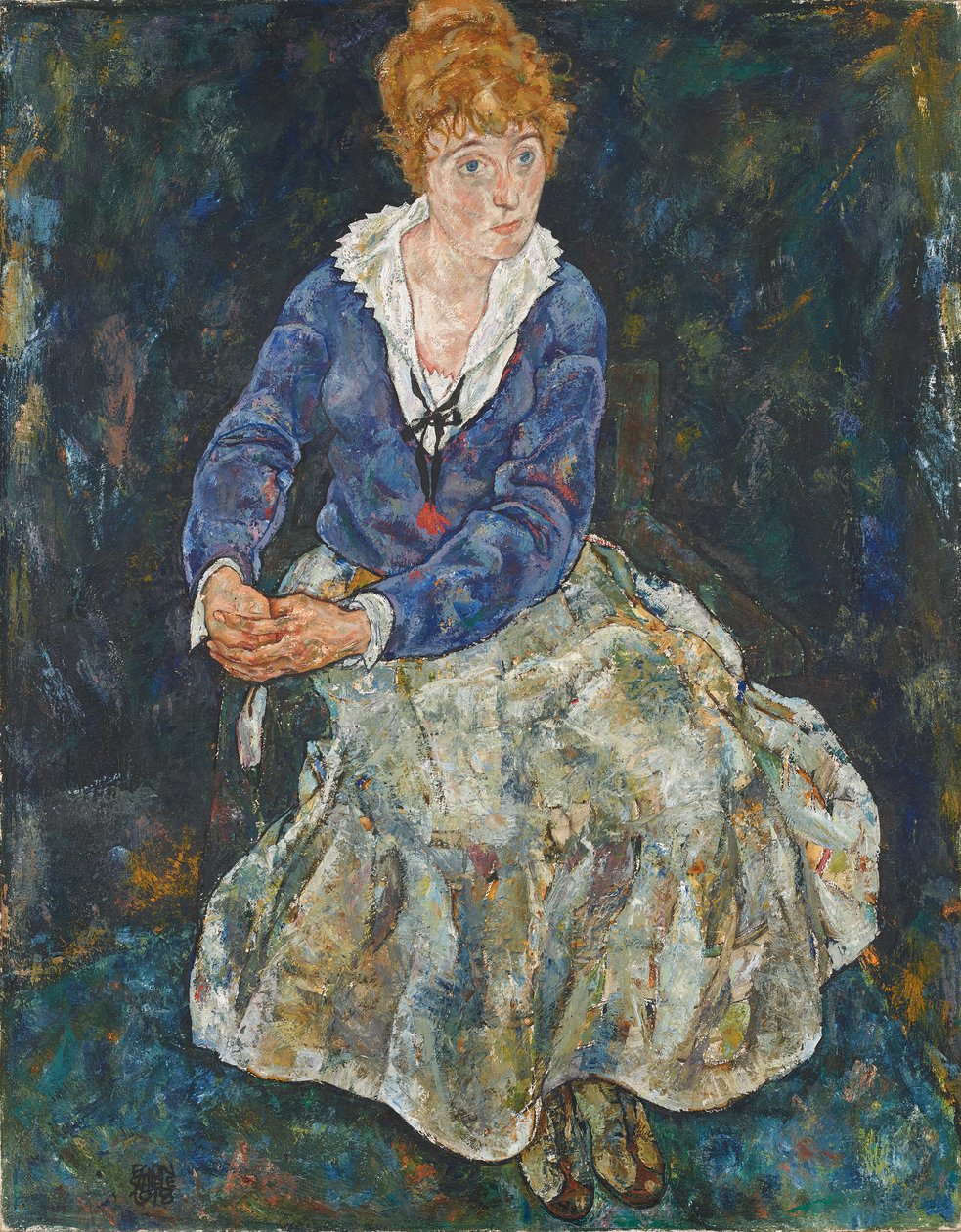 Portret van de vrouw van de kunstenaar, Edith Schiele door Egon Schiele