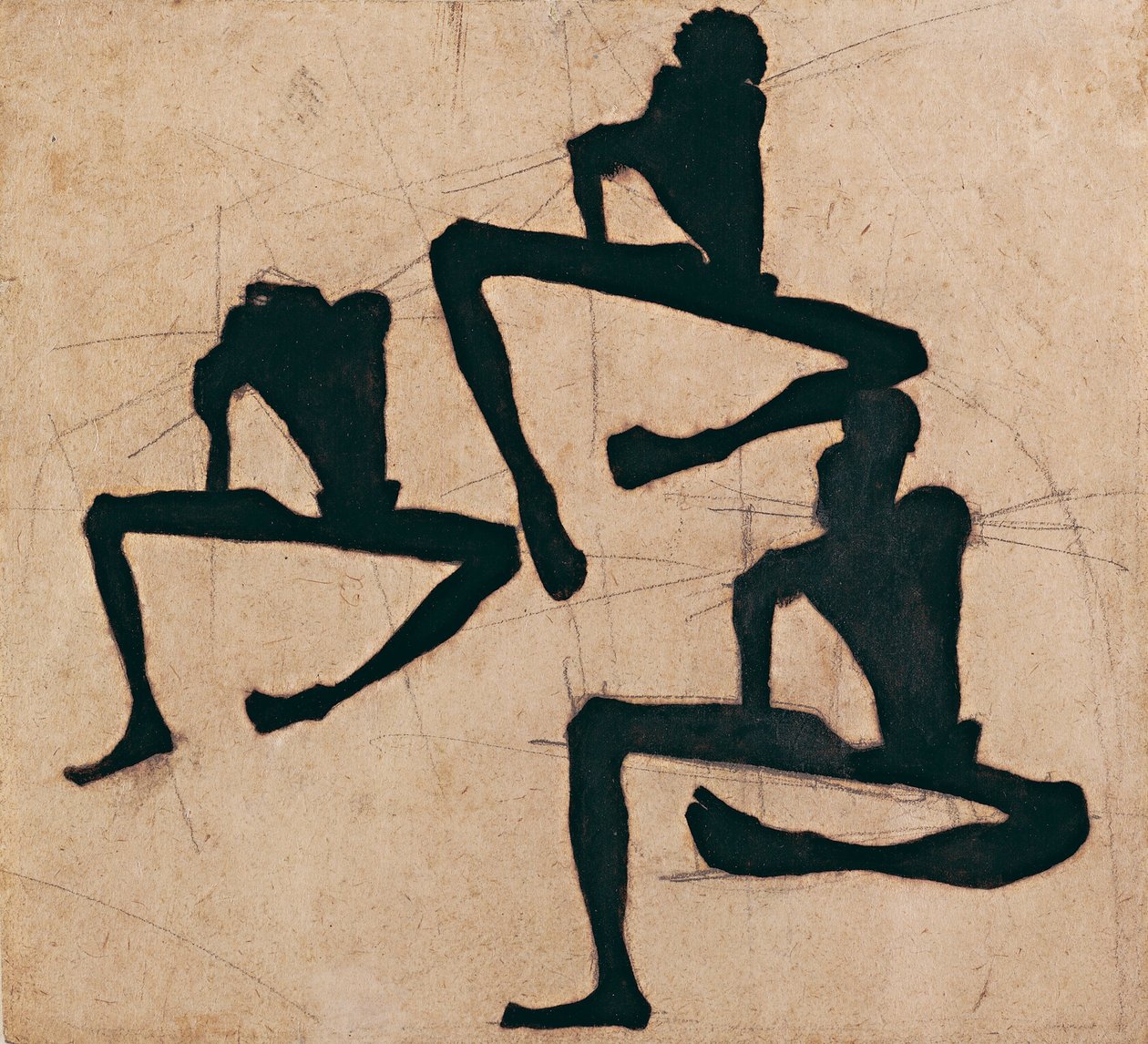 Compositie met Drie Mannelijke Naakten, 1910 door Egon Schiele
