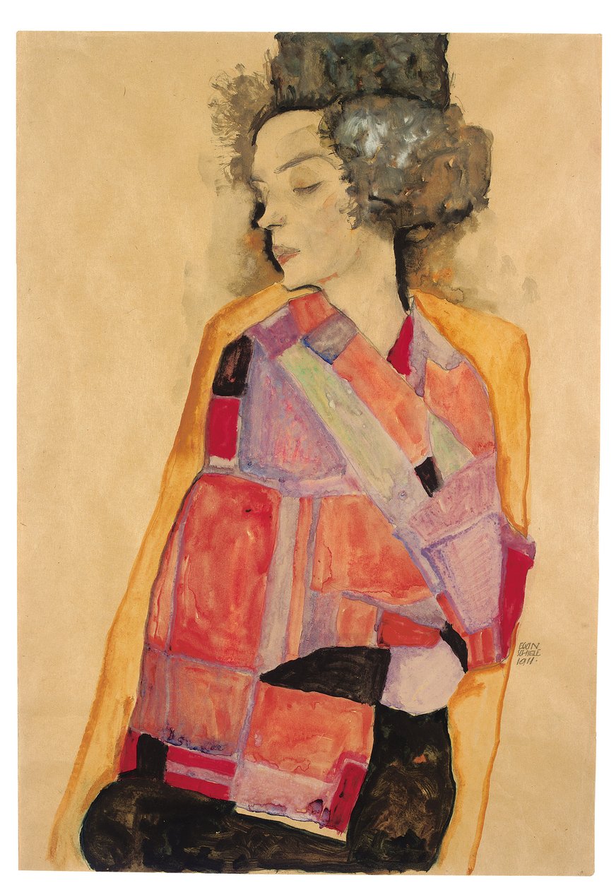 Dromende vrouw door Egon Schiele