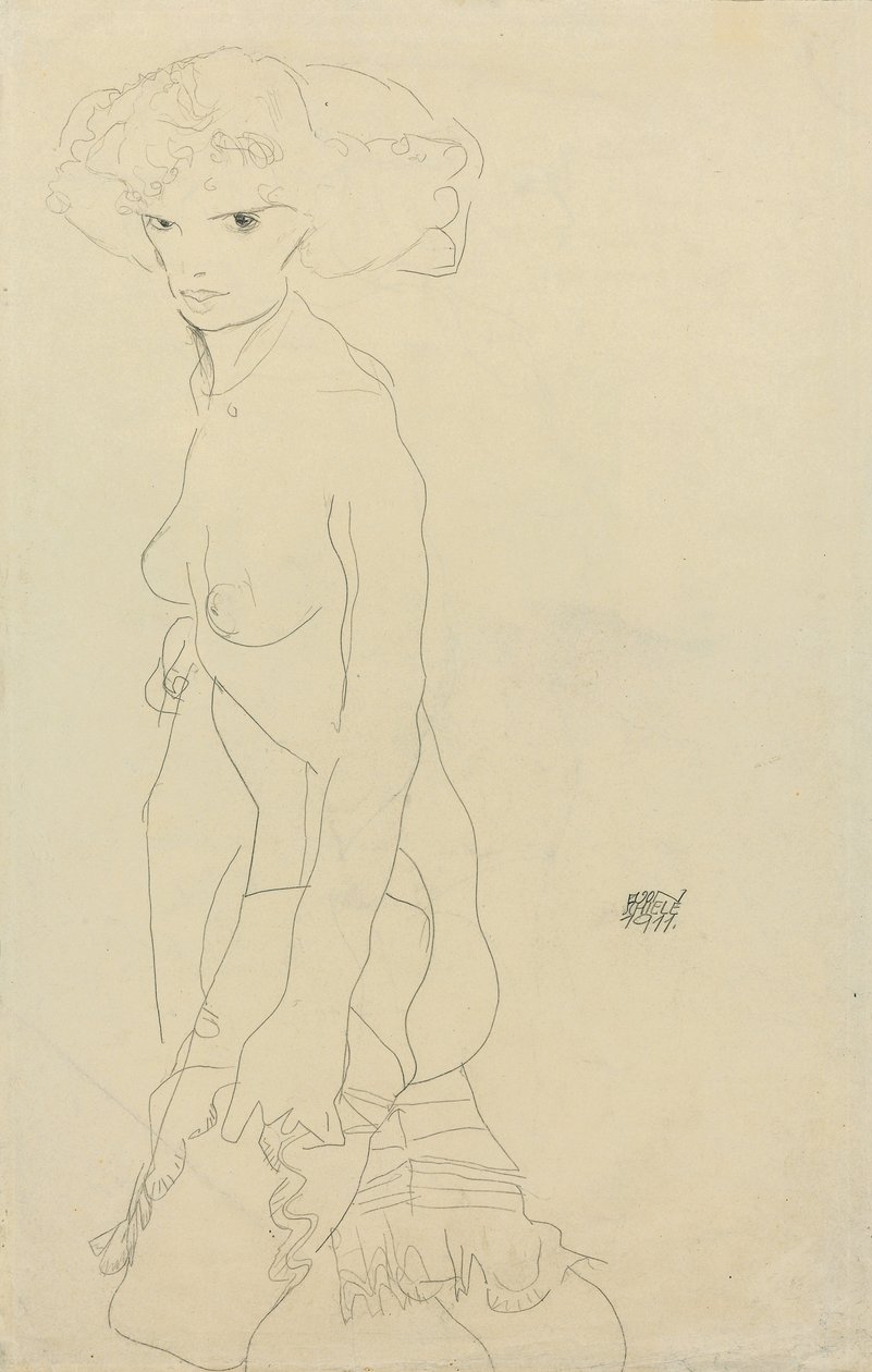 Vrouwelijk naakt; Madchenakt, 1911 door Egon Schiele