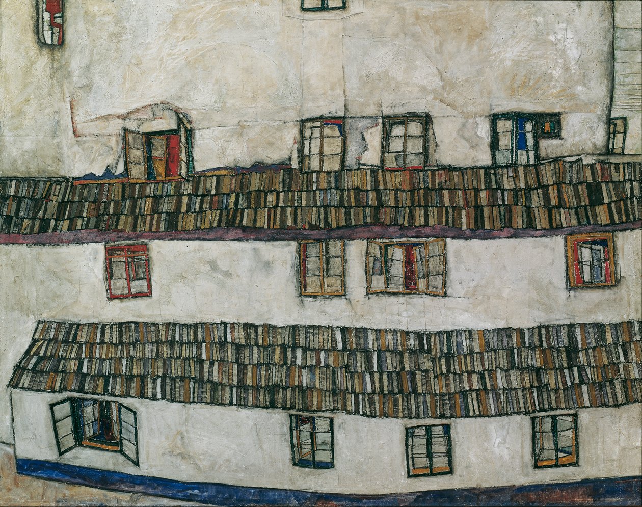Huiswand (raam) door Egon Schiele