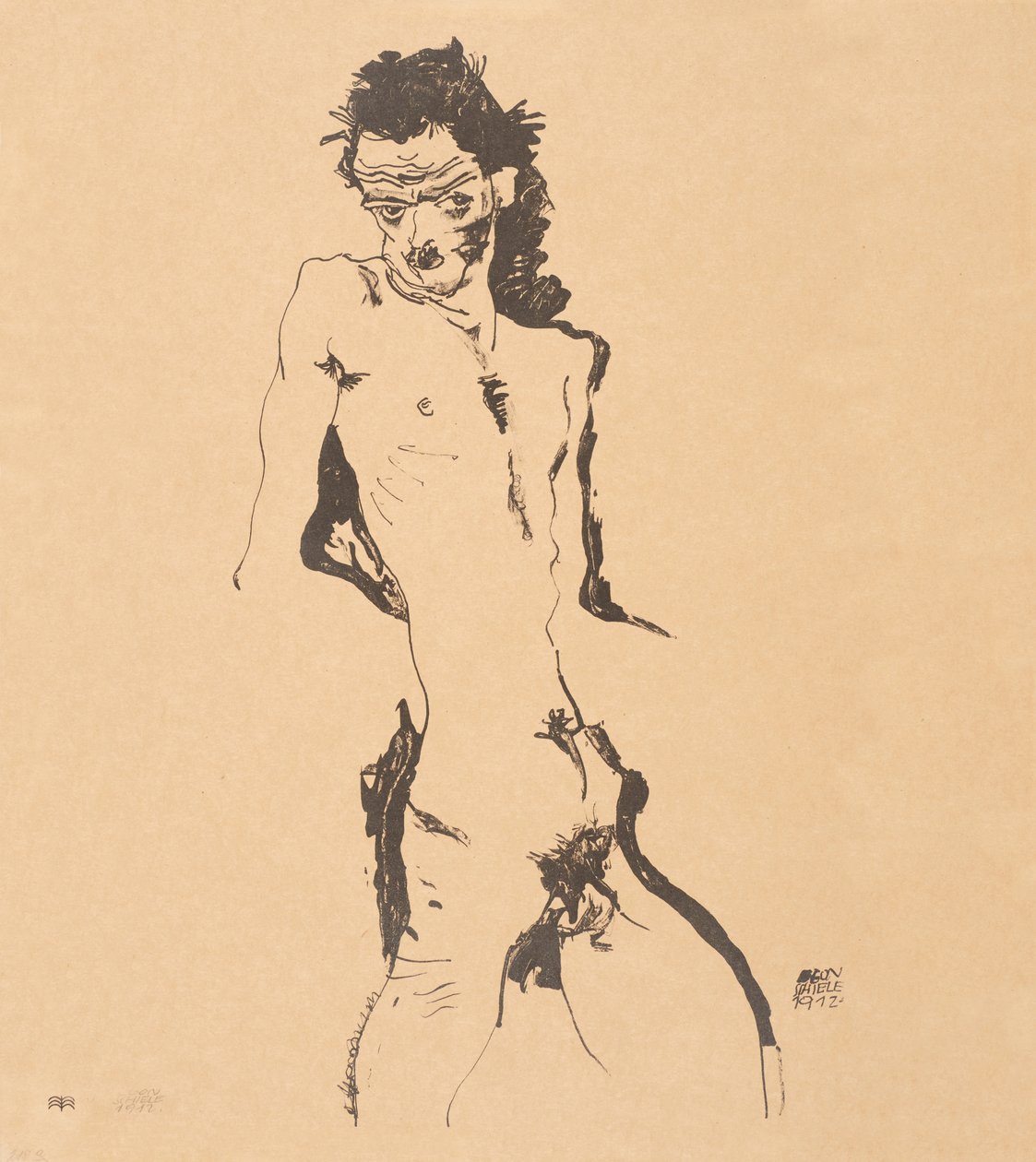 Mannelijk naakt zelfportret door Egon Schiele