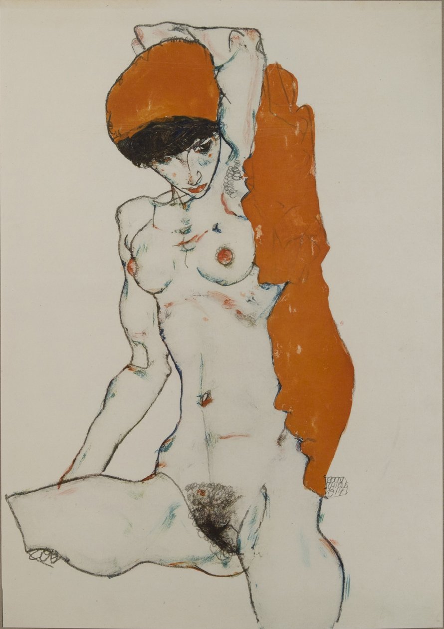 Naakt, 1914 door Egon Schiele