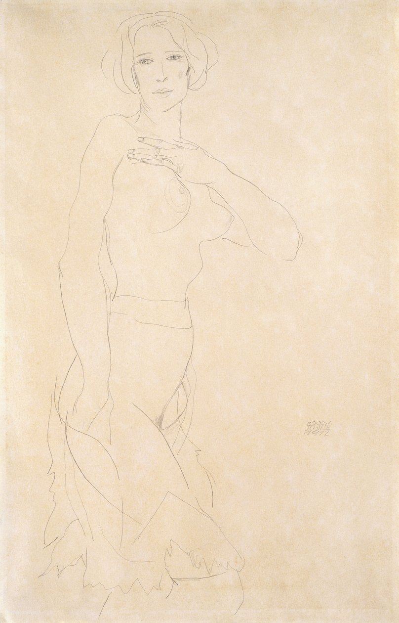 Naakt meisje, 1912 door Egon Schiele