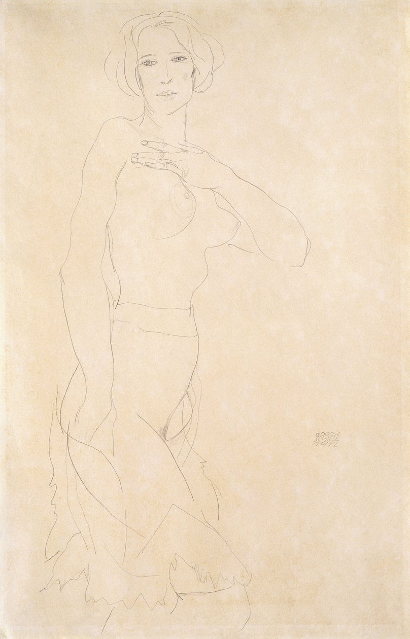 Naakt meisje, 1912 door Egon Schiele