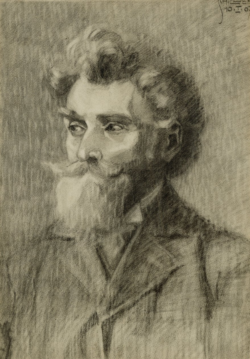 Portret van een man door Egon Schiele