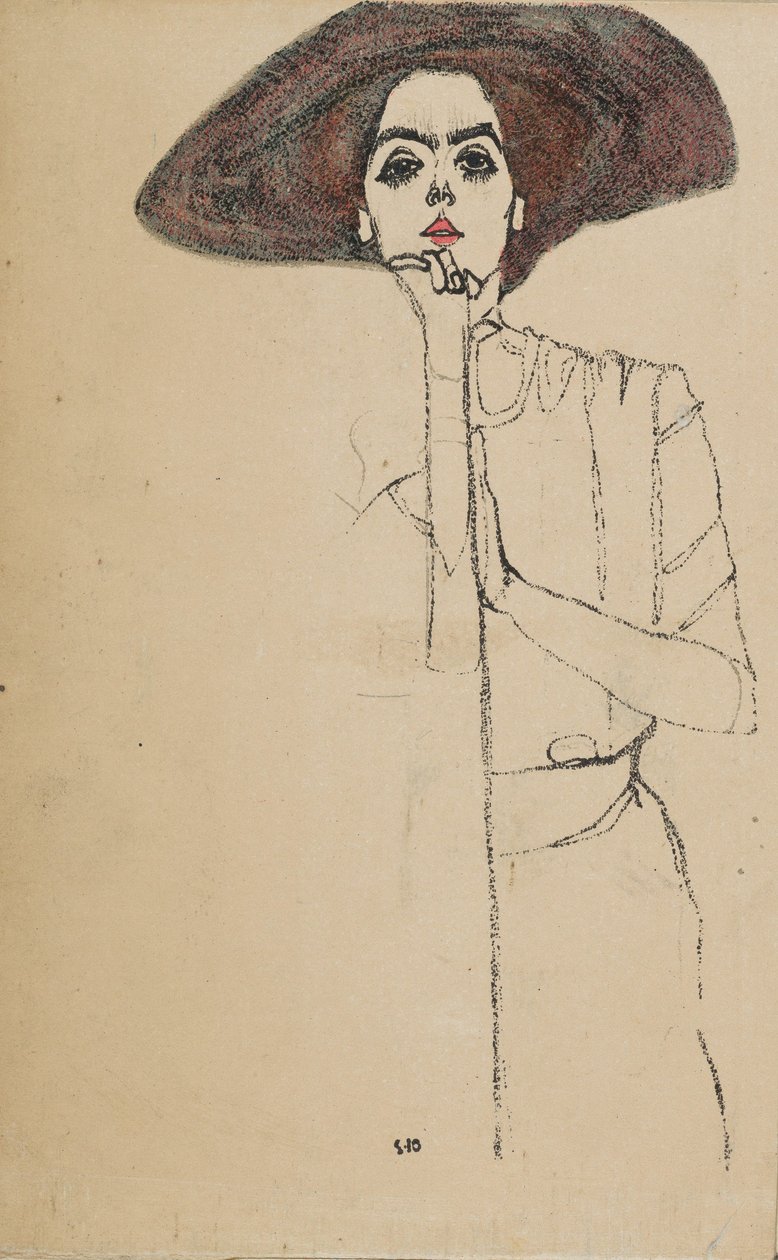 Portret van een Vrouw door Egon Schiele