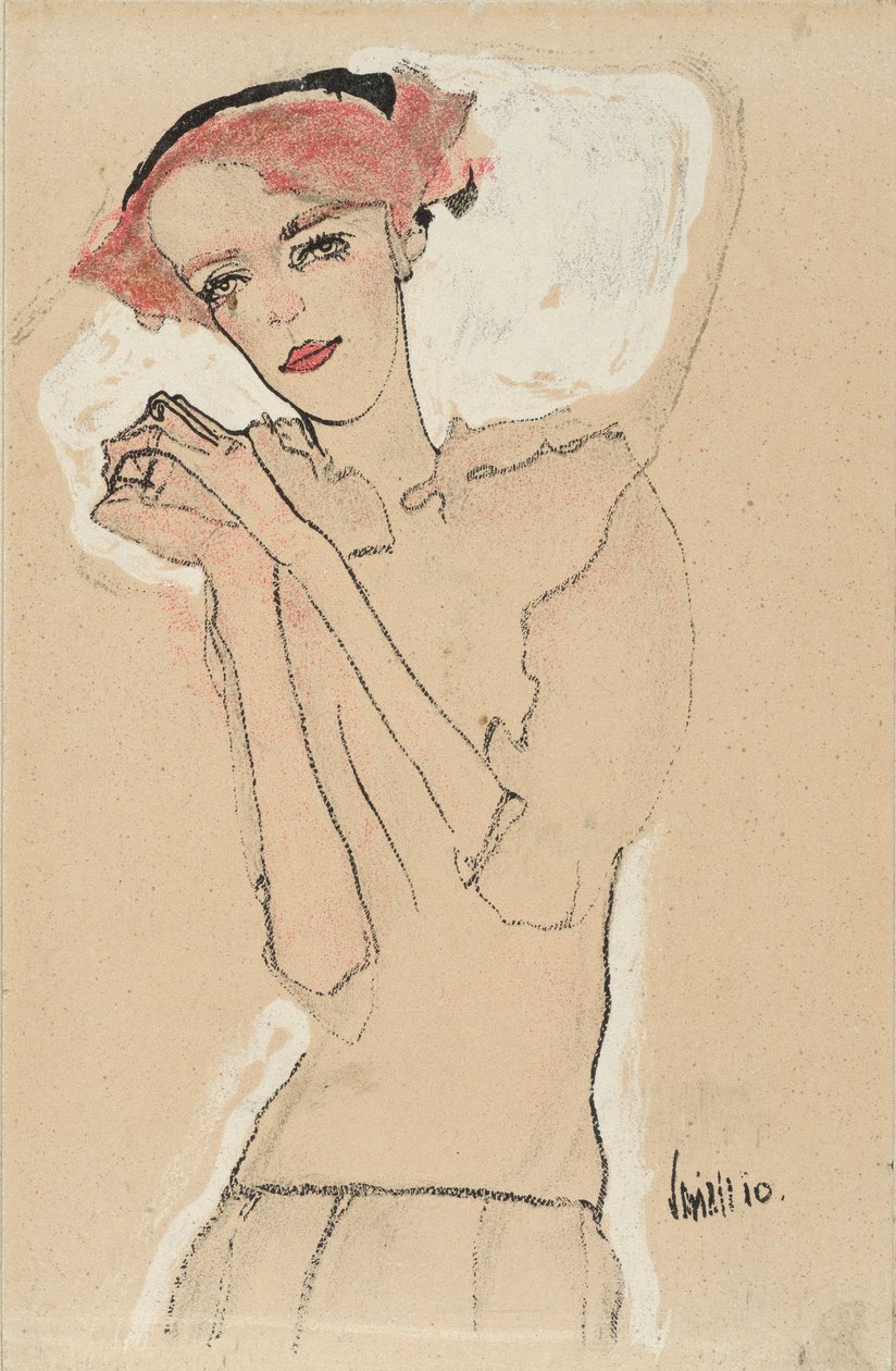 Portret van een vrouw, 1910 door Egon Schiele