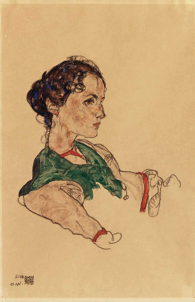 Portret van de kunstenaar Silvia Koller door Egon Schiele