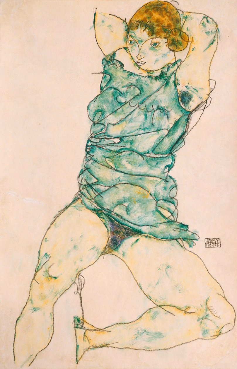 Liggend Meisje, 1914 door Egon Schiele