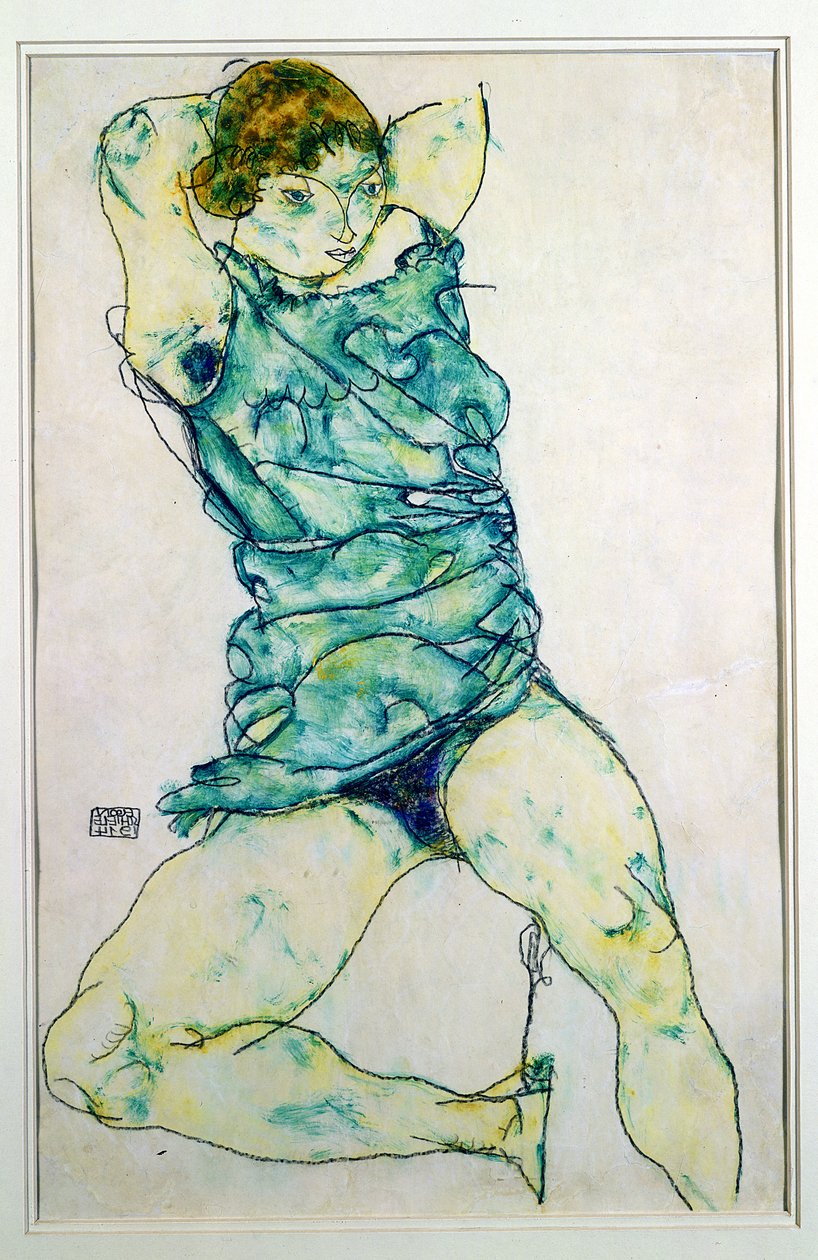 Liggend meisje door Egon Schiele