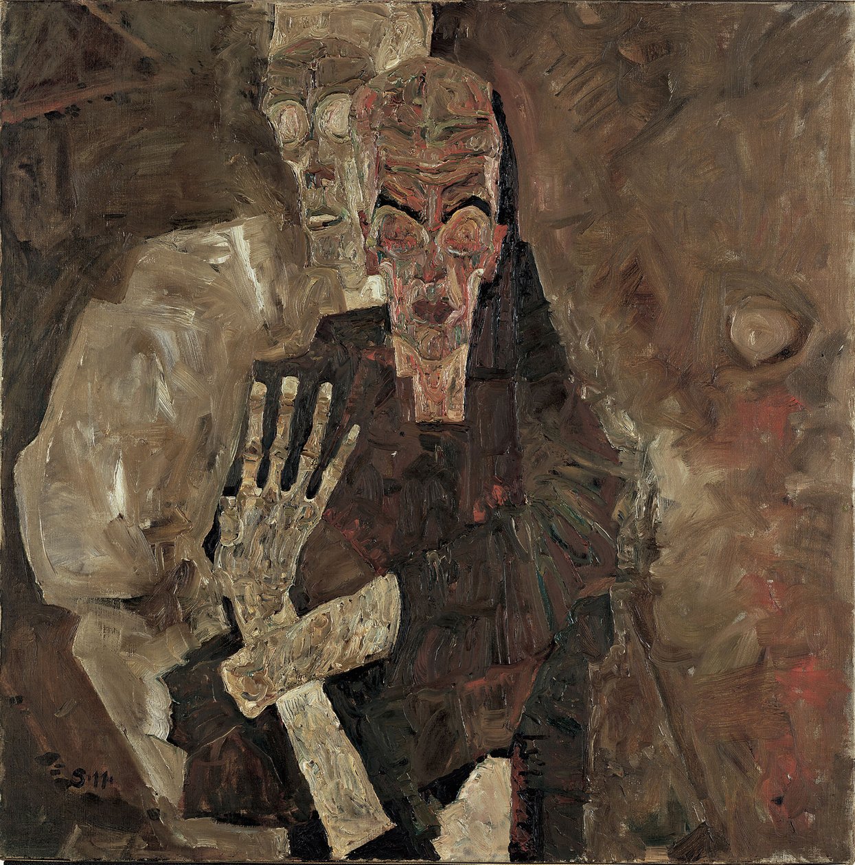 Zelfzieners II (Dood en Man) door Egon Schiele