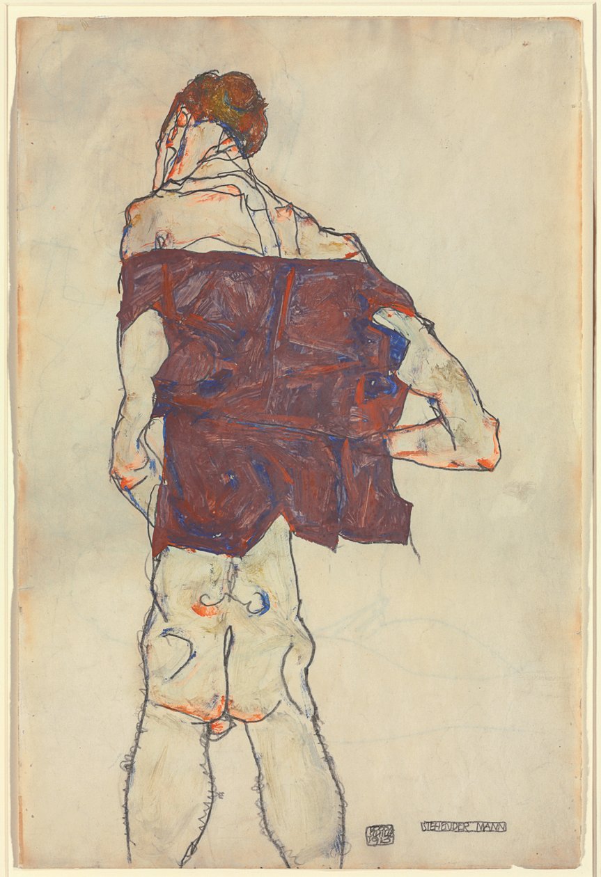 Staande man, 1913 door Egon Schiele