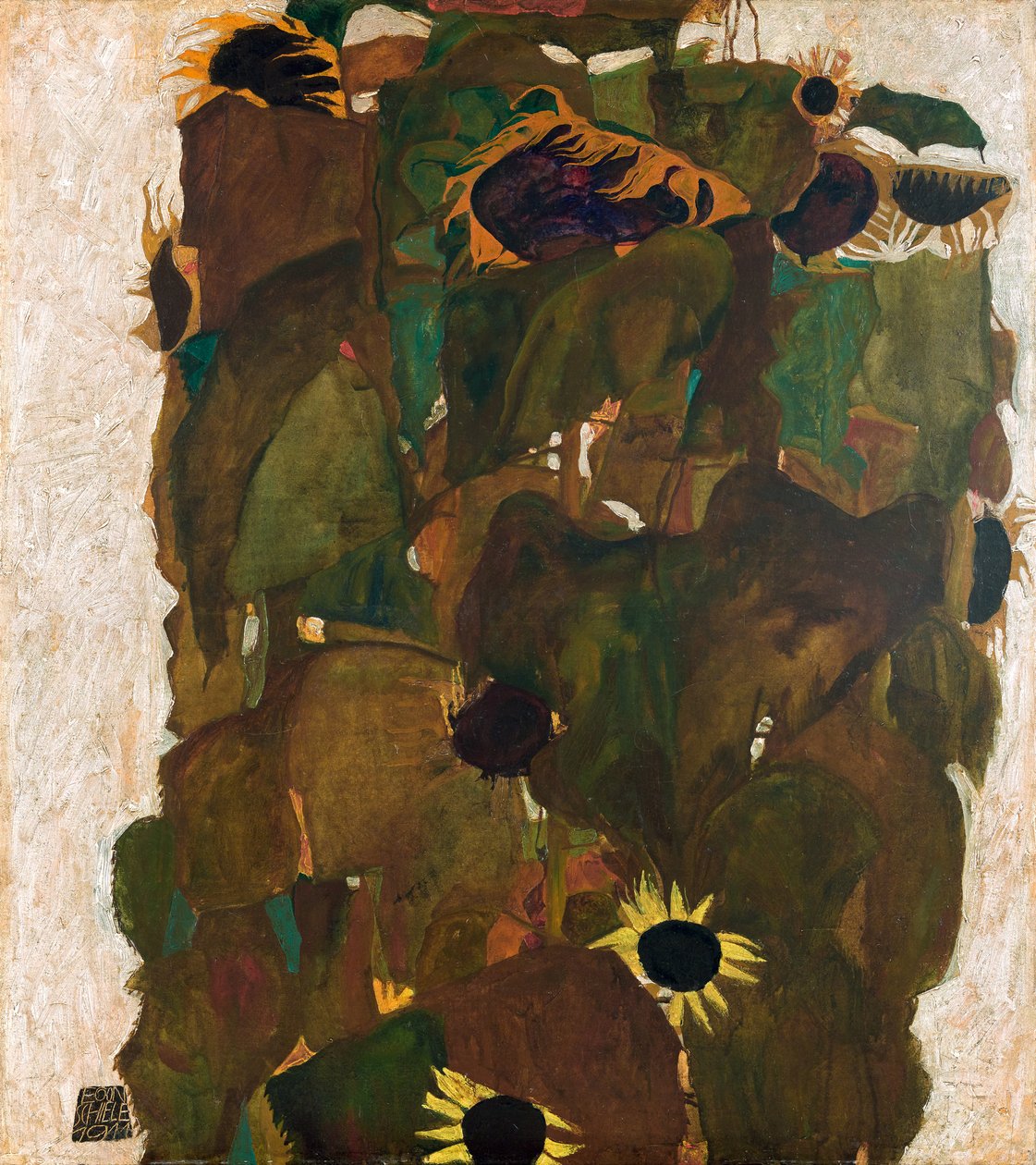 Zonnebloemen I door Egon Schiele