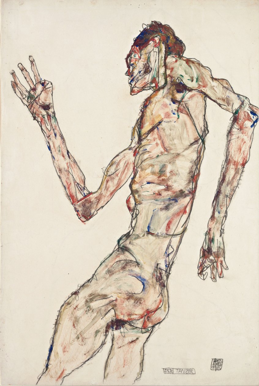 De Danseres, 1913 door Egon Schiele