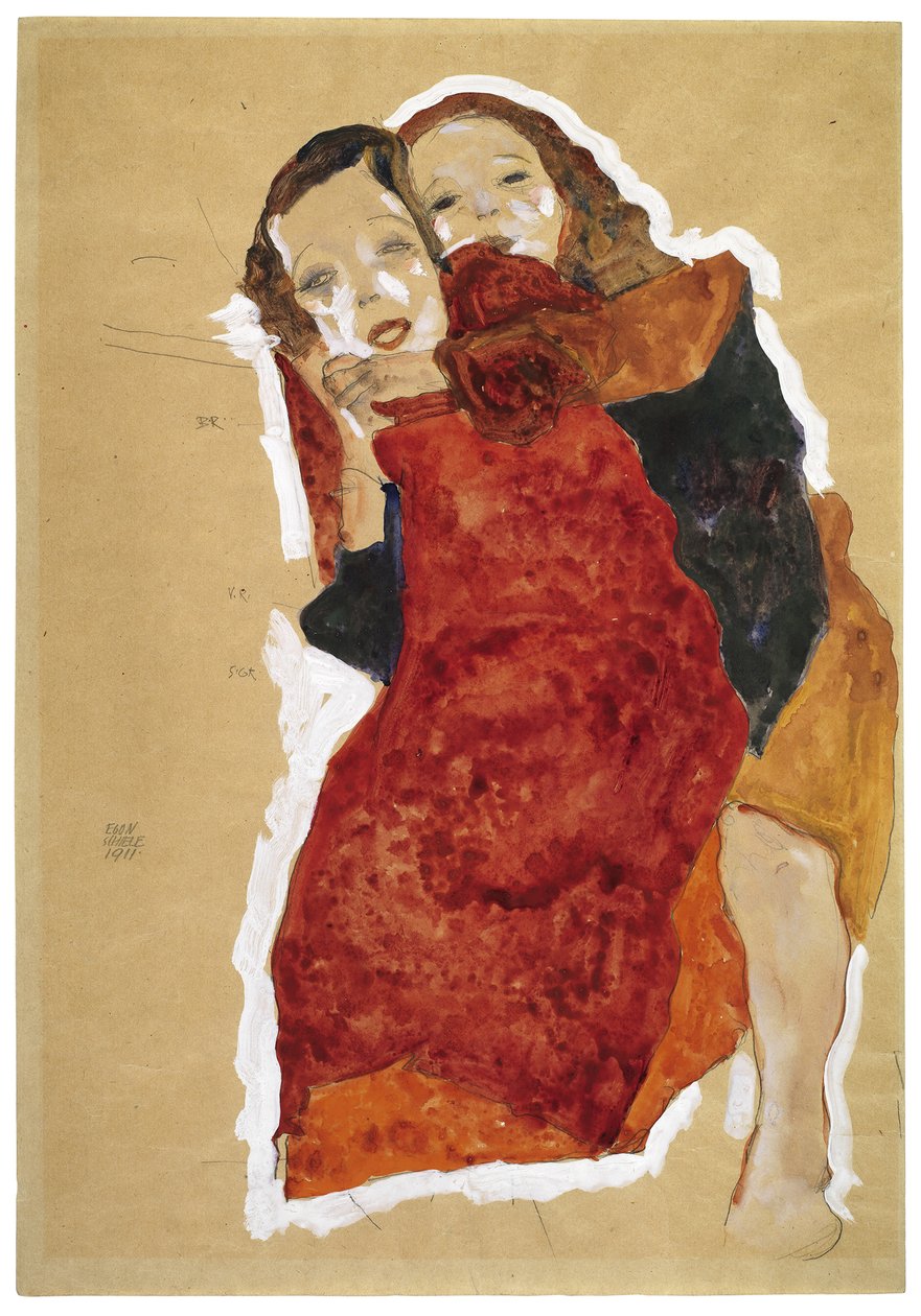 Twee meisjes, 1911 door Egon Schiele