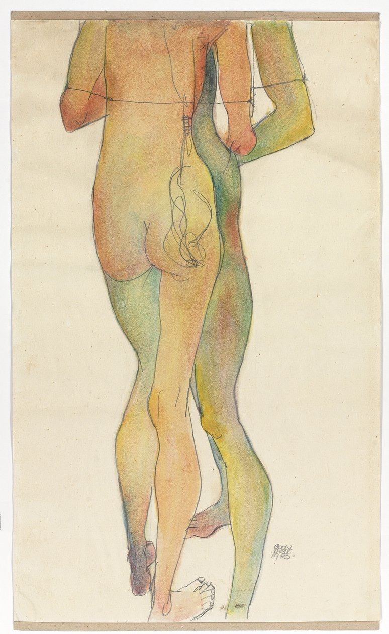 Twee Staande Naakten door Egon Schiele