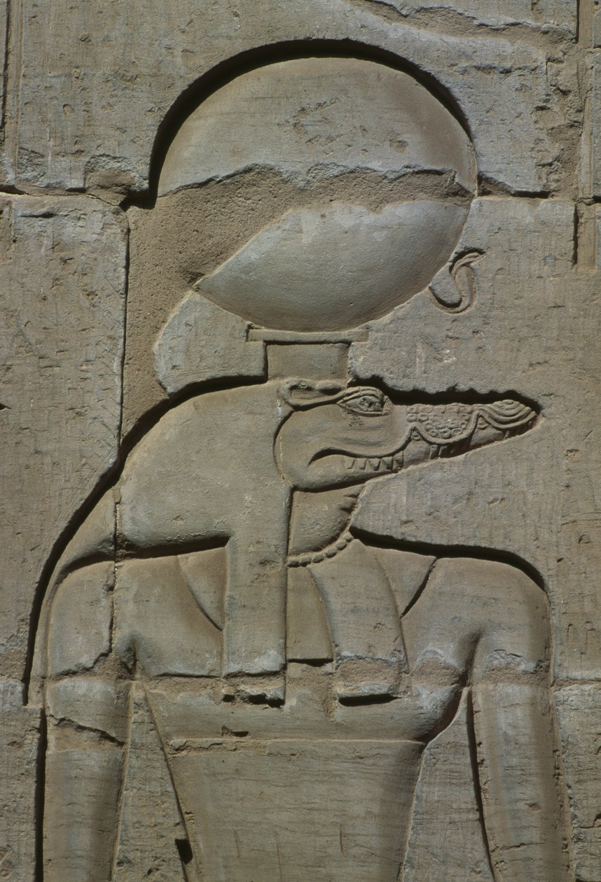 Detail van een reliëf, Sobek door Egyptian