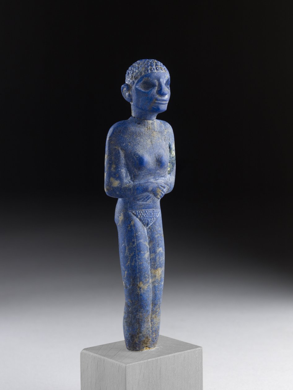 Beeld van een vrouw, Vroeg-Dynastieke Periode (lapis lazuli) door Egyptian