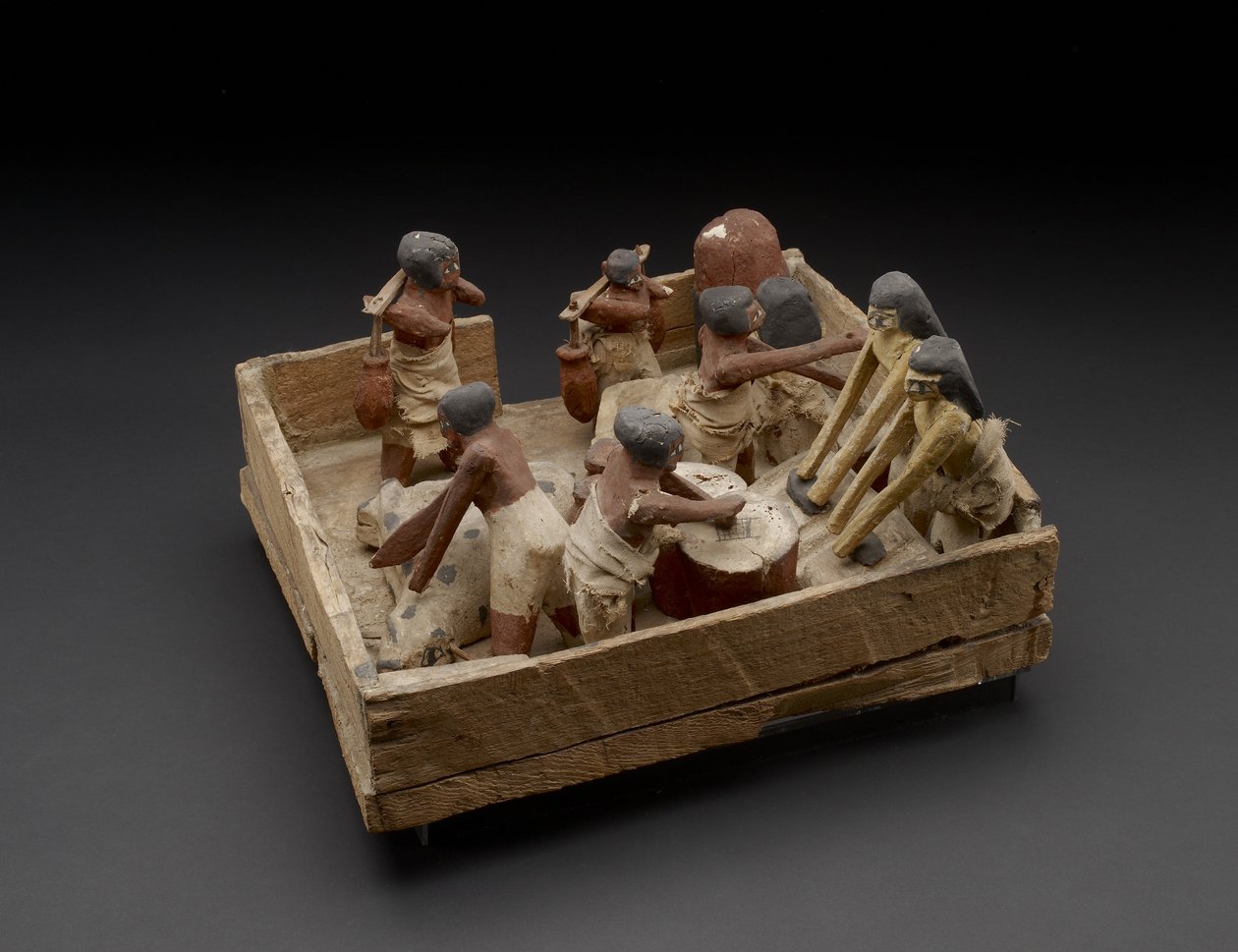 Model dat bak-, brouw- en slachtactiviteiten toont door Egyptian 12th Dynasty