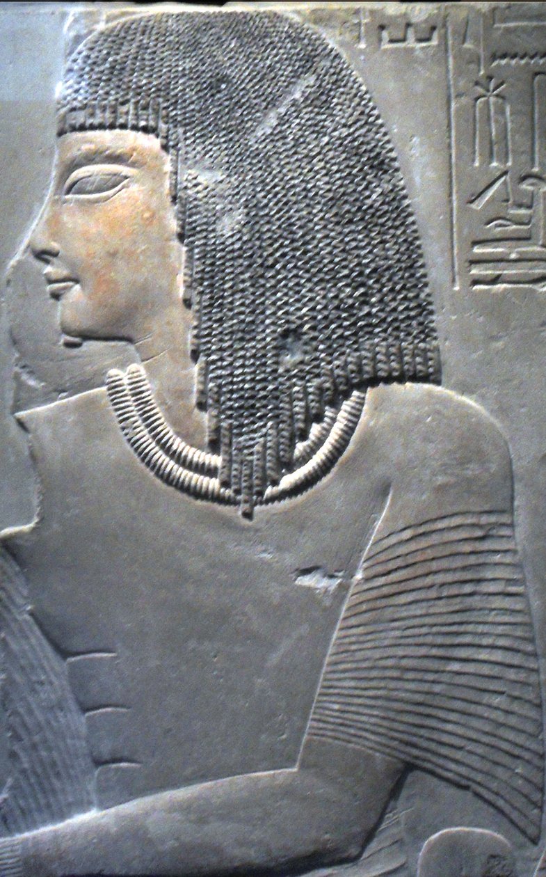 Reliëf van Imenmes en Dejat, Ouders van Generaal Imeneminet, uit een graf in Memphis door Egyptian 18th Dynasty