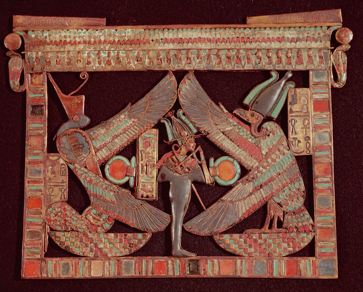 Borstplaat met Osiris, god van het hiernamaals, uit het graf van Toetanchamon, in de Vallei der Koningen in Thebe, ca. 1361-52 v.Chr., Nieuwe Rijk door Egyptian 18th Dynasty