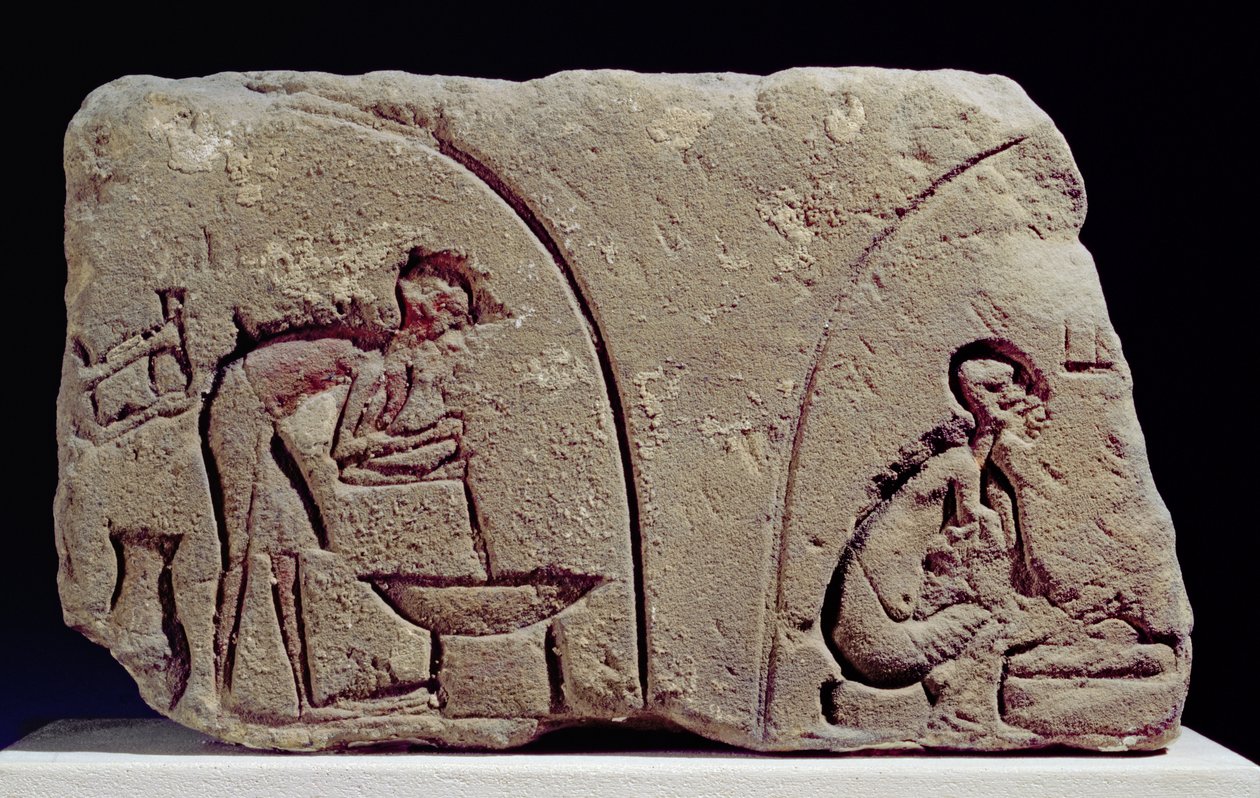 Reliëf van voedselbereiding, Amarna, 14e eeuw v.Chr. door Egyptian 18th Dynasty