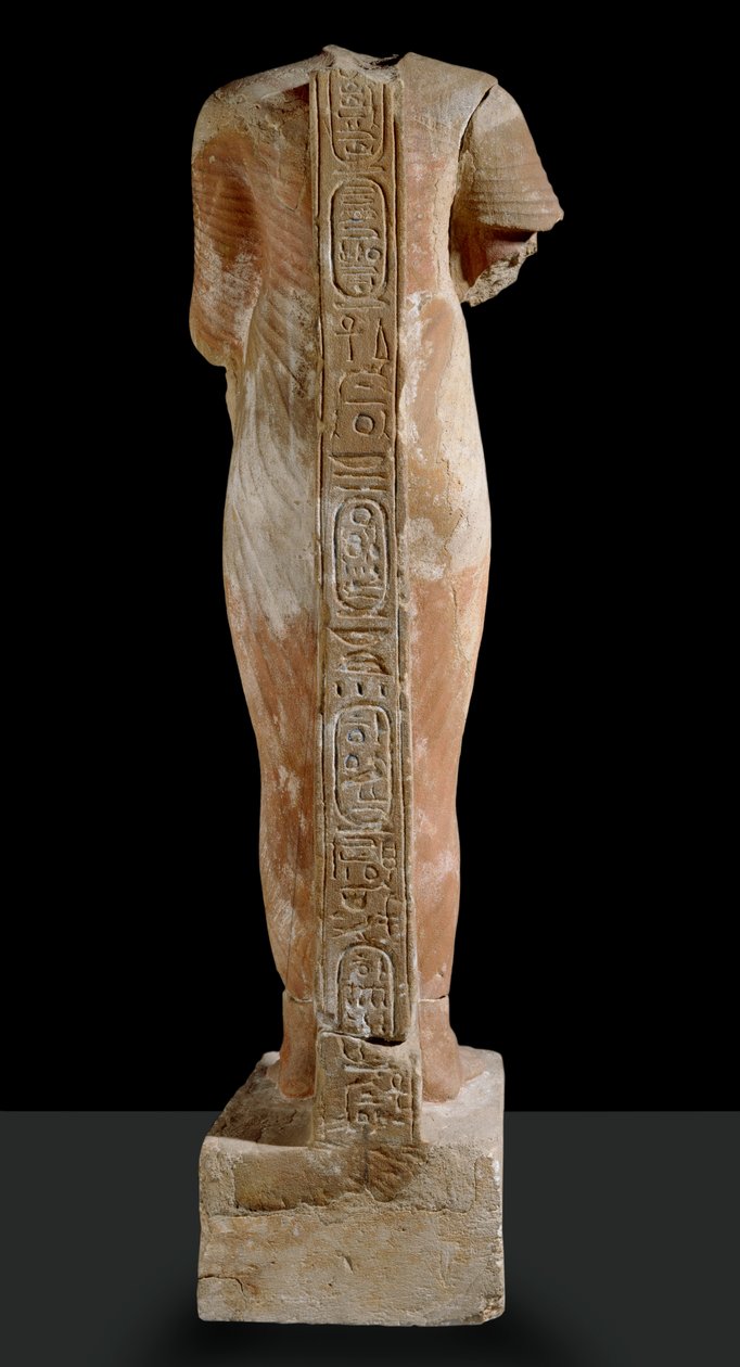 Standbeeld van Akhenaten, achteraanzicht door Egyptian 18th Dynasty