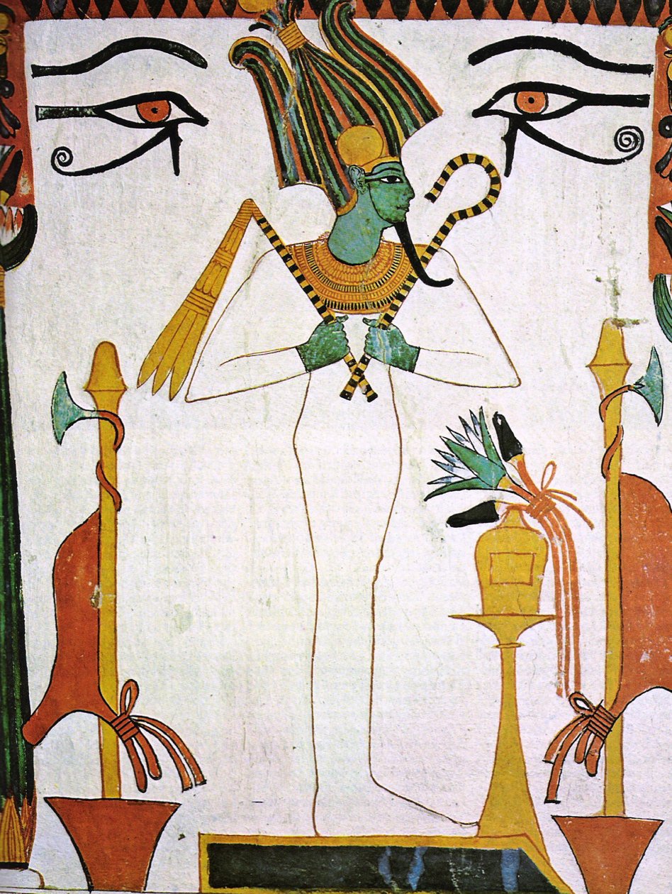 Osiris uit het Graf van Sennedjem, c.1290 v.Chr. door Egyptian 19th Dynasty