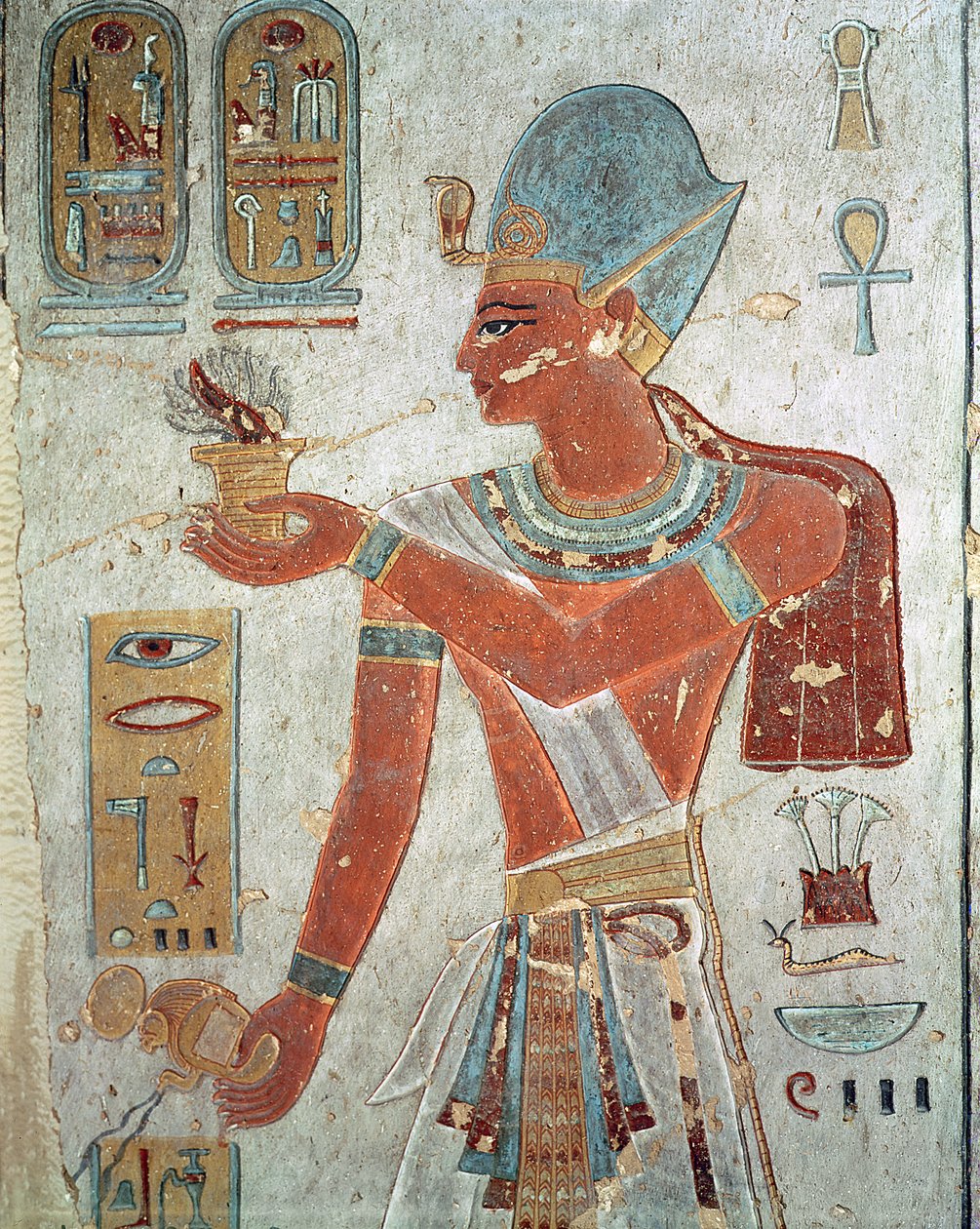 Ramesses III in gevechtskleding, uit het graf van Ramesses III door Egyptian 19th Dynasty