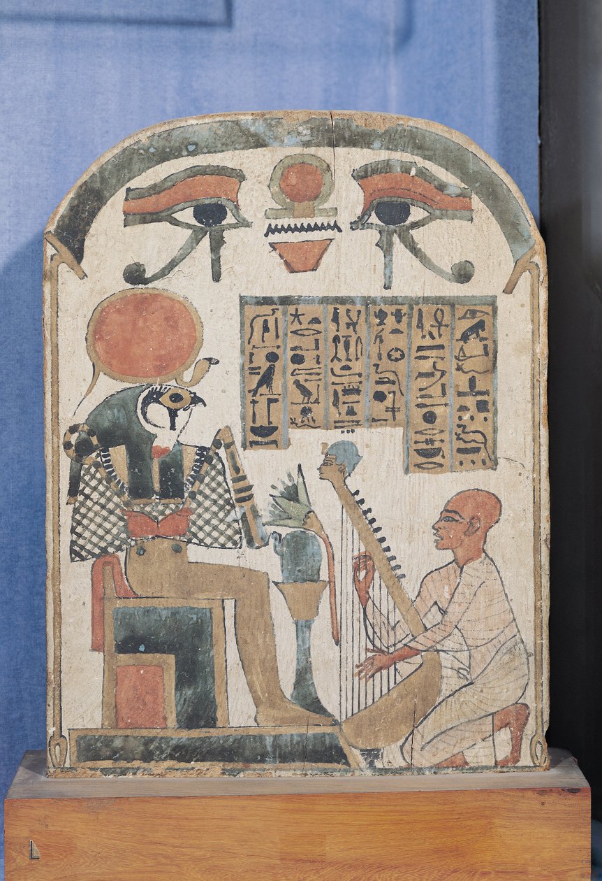 Stèle van de harpist Djedkhonsuiuefankh door Egyptian 22nd Dynasty