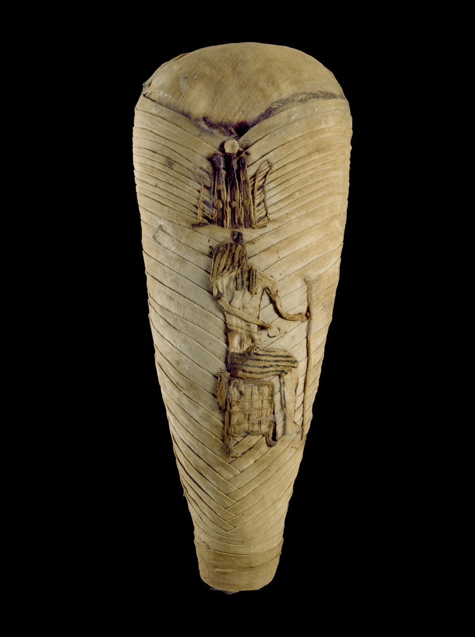 Gemummificeerde ibis gewikkeld in linnen verband door Egyptian Ptolemaic Period