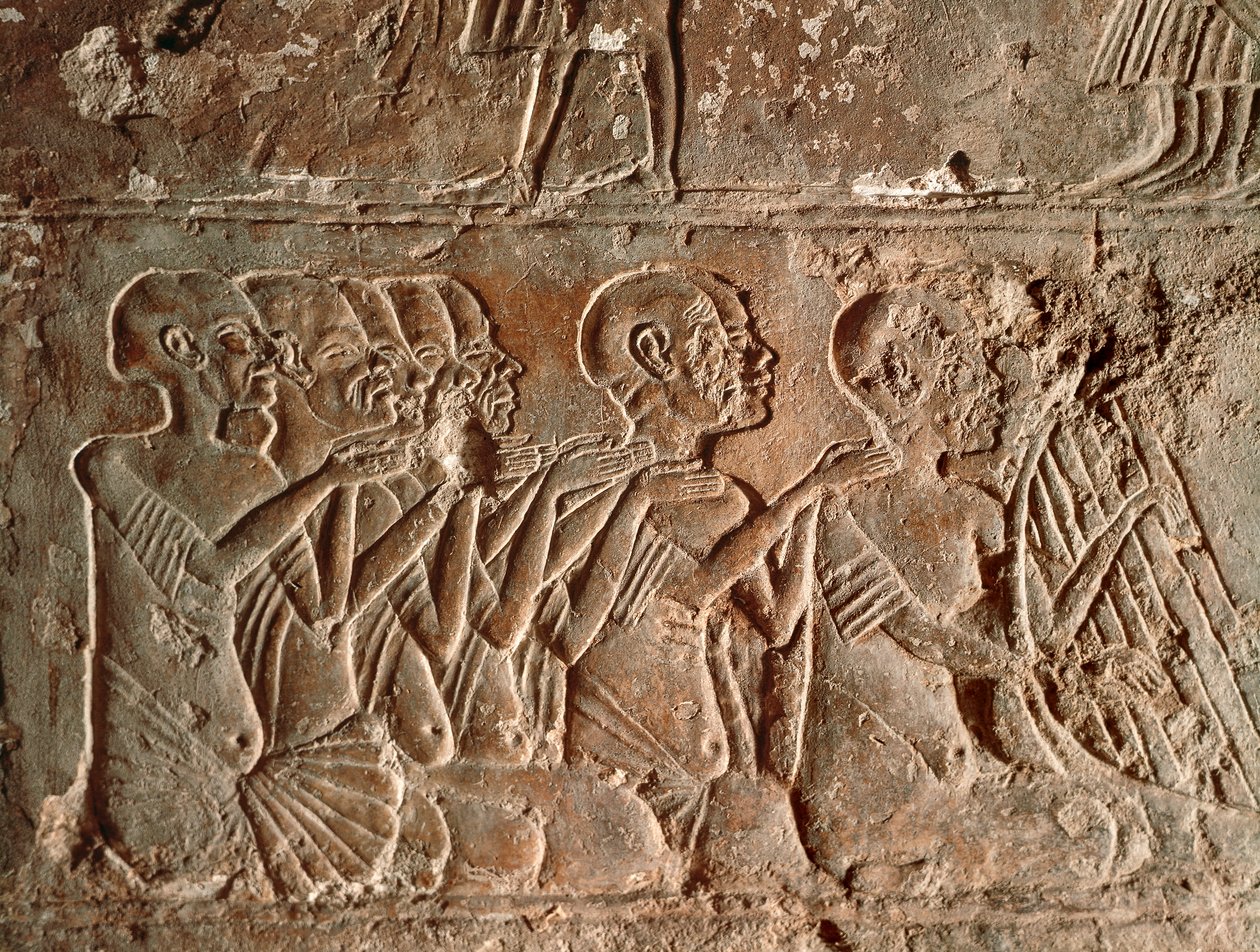 Zangers en harpisten, reliëf door Egyptian 18th Dynasty