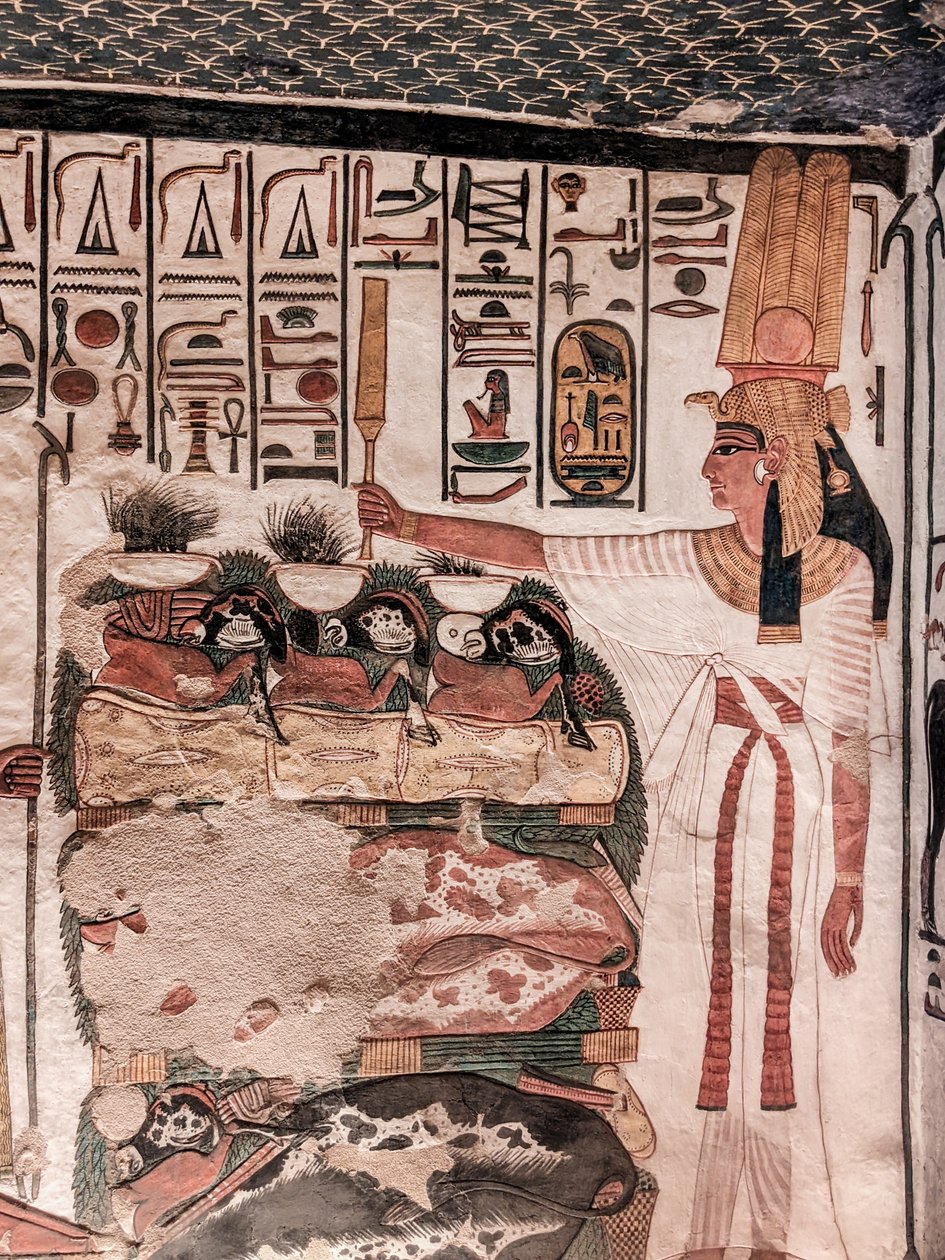 Nefertari offeren in het hiernamaals door Egyptian 19th Dynasty