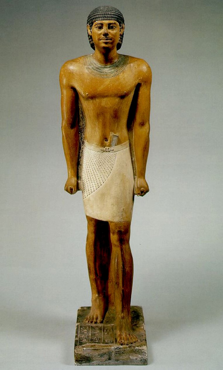Atjema Staand (beschilderd kalksteen) door Egyptian 6th Dynasty